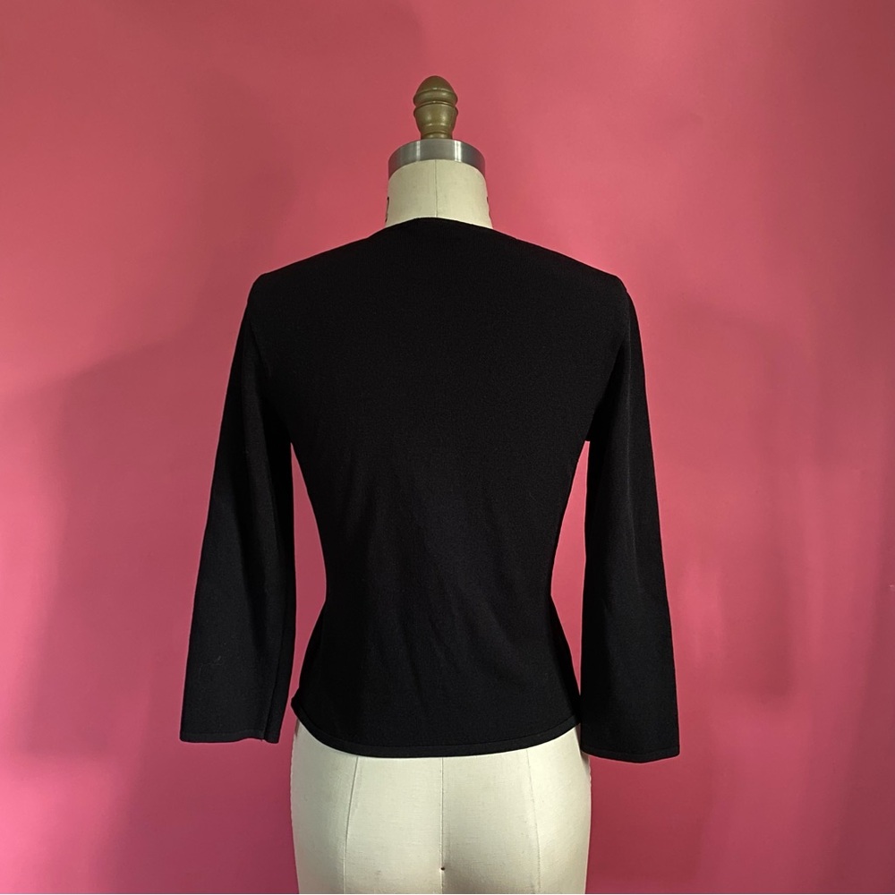 Vintage 90s/Y2K Nude Coquette made in Italy Goth Witchy Rib Knit Cardigan ~XS-S - Picture 9 of 9